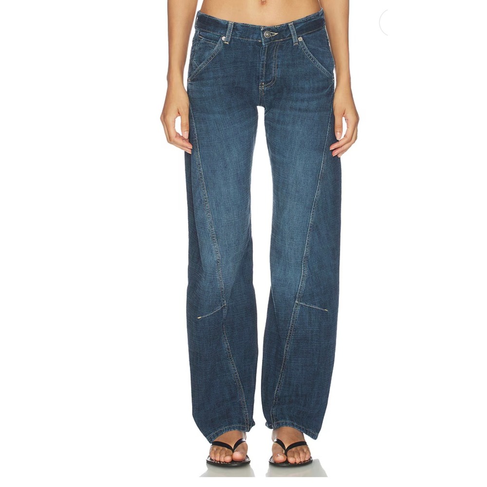 We The Free Free People Highland Bowed Jeans Dark Wash Blue Size 25